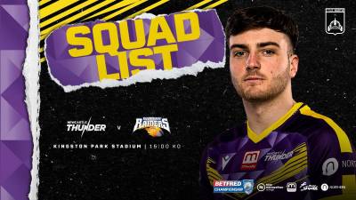 Thunder squad confirmed for Barrow visit