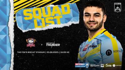 Thunder squad confirmed for final game of 2023 season